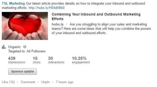 a snapshot of a linkedin organic post with an image