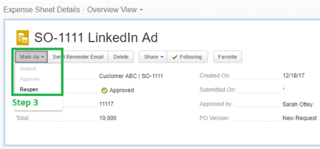 Request an Increase or Decrease to an Approved Expense Sheet_4