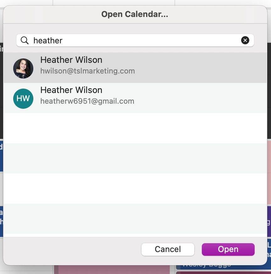 Shared Calendar in Outlook 2