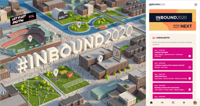 Screenshot of the virtual avatar environment of Inbound 2020