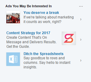 example of linkedin text advertising