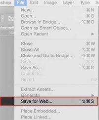 Optimizing images by saving to web with Photoshop