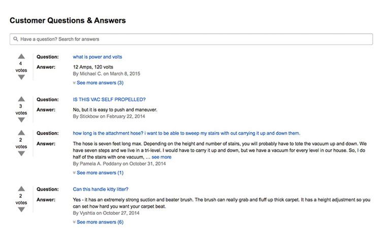 Amazon Example of Answers Concerns