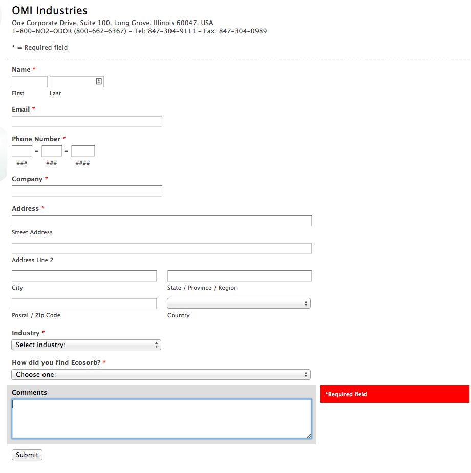 Landing Page Form for Lead Gen